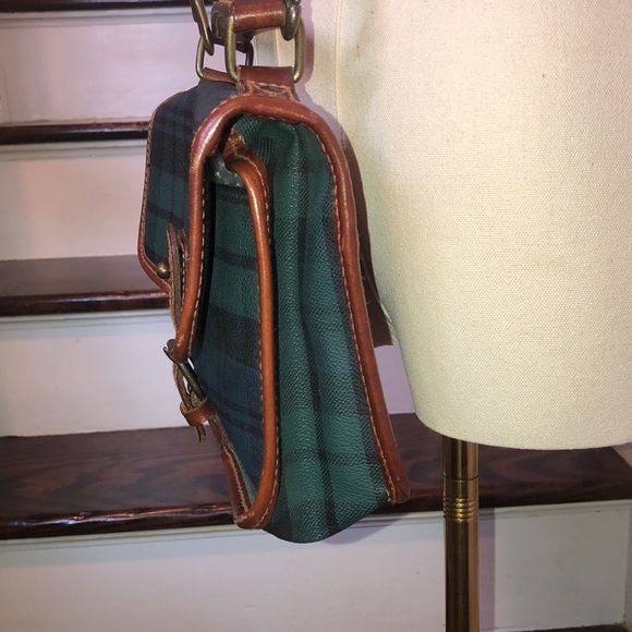 WRALPH LAUREN Black Watch Plaid Crossbody Shoulder Bag Vintage - Picture 14 of 17